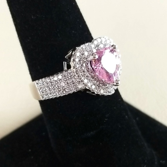 🆕 925 Pink Heart Sapphire Ring - Picture 9 of 15
